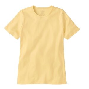 L.L. Bean Supima Cotton Butter Yellow Short Sleeve Crewneck Tee Shirt Medium